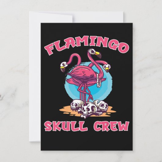 Flamingo Flamingo Skull Crew Einladung (Vorderseite)