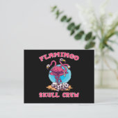 Flamingo Flamingo Skull Crew Feiertagspostkarte (Stehend Vorderseite)