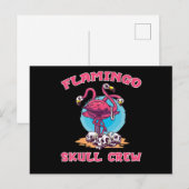 Flamingo Flamingo Skull Crew Feiertagspostkarte (Vorne/Hinten)