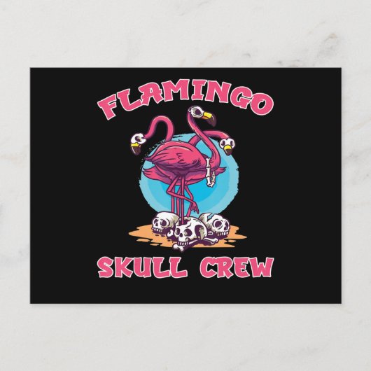 Flamingo Flamingo Skull Crew Feiertagspostkarte (Vorderseite)
