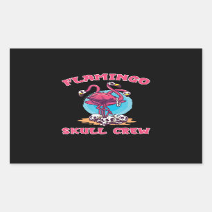Flamingo  Flamingo Skull Crew Halloween Rechteckiger Aufkleber