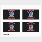 Flamingo Flamingo Skull Crew Rechteckiger Aufkleber (Blatt)