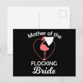 Flamingo | Flamingo Wedding Mor of Flocking Bridge Postkarte (Vorne/Hinten)