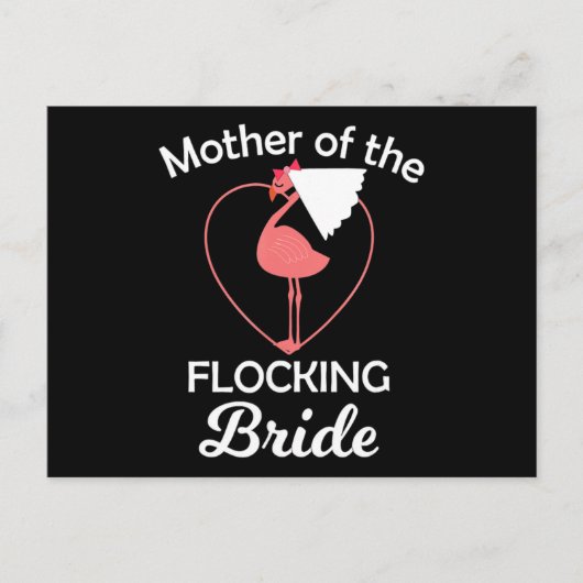 Flamingo | Flamingo Wedding Mor of Flocking Bridge Postkarte (Vorderseite)