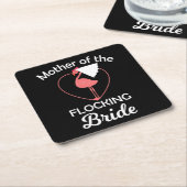 Flamingo | Flamingo Wedding Mor of Flocking Bridge Rechteckiger Pappuntersetzer (angewinkelt)