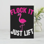 Flamingo | Flamingo Weightlift Flock Feiertagskarte (Stehend Vorderseite)