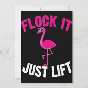 Flamingo   Flamingo Weightlift Flock Feiertagskarte