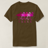 Flamingo Flamingos Walk Pink farbenfroh Retro Gesc T-Shirt (Design vorne)