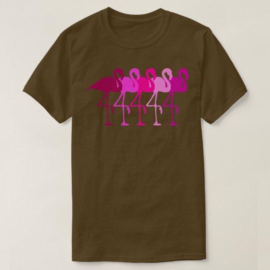 Flamingo Flamingos Walk Pink farbenfroh Retro Gesc T-Shirt (Design vorne)