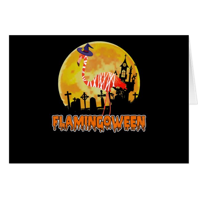 Flamingo Flamingoween | Funny Witch Halloween (Vorderseite (Horizontal))