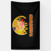 Flamingo Flamingoween | Funny Witch Halloween Banner (Vertikal)
