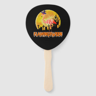 Flamingo Flamingoween   Funny Witch Halloween Fächer