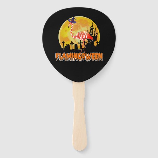 Flamingo Flamingoween | Funny Witch Halloween Fächer (Vorderseite)