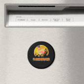 Flamingo Flamingoween | Funny Witch Halloween Magnet (In Situ (Geschirrspüler))