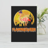 Flamingo Flamingoween | Funny Witch Halloween Save The Date (Stehend Vorderseite)