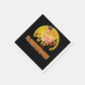 Flamingo Flamingoween | Funny Witch Halloween Serviette (Ecke)