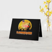 Flamingo| Flamingoween Wittling Halloween Karte (Gelbe Blume)