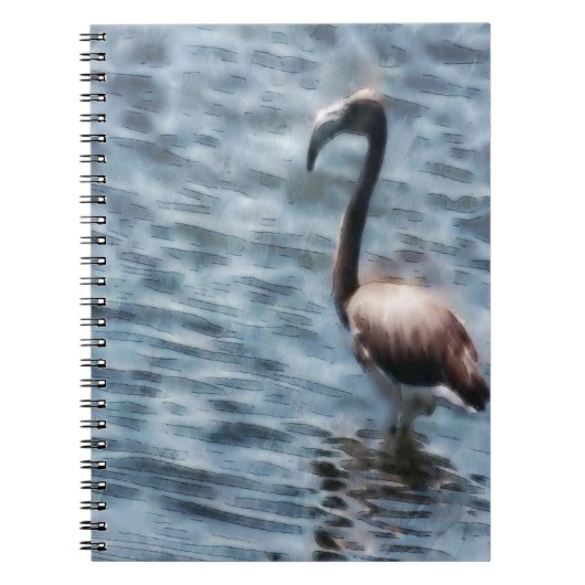Flamingo Fledgling Watercolor Notizblock (Vorderseite)