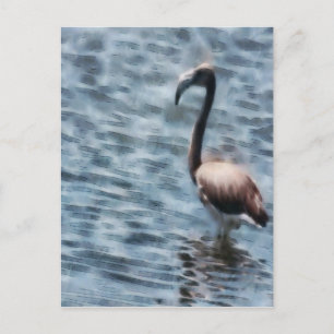 Flamingo Fledgling Watercolor Postkarte