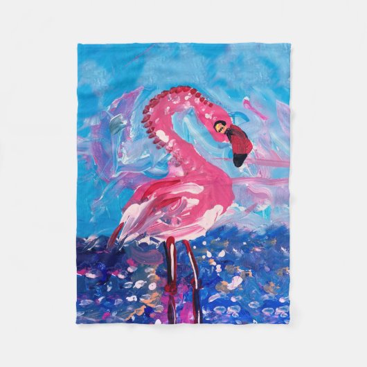 Flamingo Fleecedecke (Vorderseite)