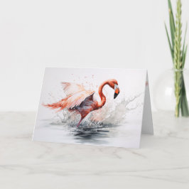 Flamingo fliegt aus dem Wasser Karte