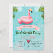 Flamingo Float Bachelorette Einladung (Vorderseite)