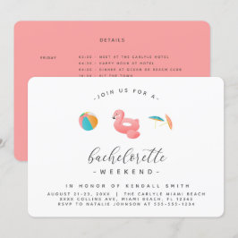 Flamingo Float Pool Party Bachelorette Wochenende Einladung