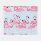 Flamingo Flock: Tropische Vintage Printwerbung Fleecedecke (Vorderseite (Horizontal))