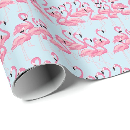 Flamingo Flock: Tropische Vintage Printwerbung Geschenkpapier (Rolleneckpunkt)