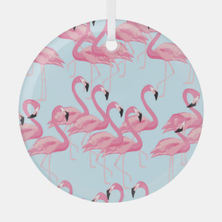 Flamingo Flock: Tropische Vintage Printwerbung Ornament Aus Glas