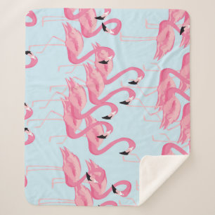 Flamingo Flock: Tropische Vintage Printwerbung Sherpadecke
