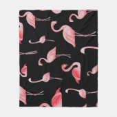 Flamingo Flock: Vintages Nahtloses Design Fleecedecke (Vorderseite)