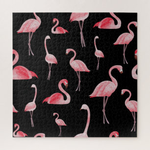 Flamingo Flock: Vintages Nahtloses Design Puzzle