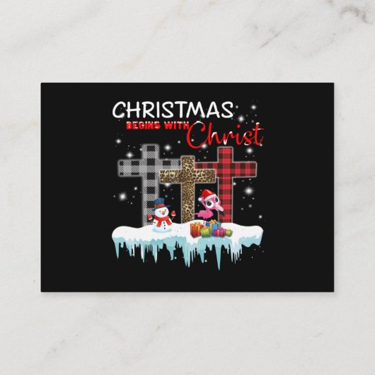 Flamingo | Flockin rund um den Weihnachtsbaum Flam Begleitkarte (Rückseite)