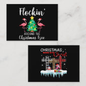 Flamingo | Flockin rund um den Weihnachtsbaum Flam Begleitkarte (Vorne/Hinten)