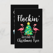 Flamingo | Flockin rund um den Weihnachtsbaum Flam Begleitkarte (Vorne/Hinten)