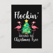 Flamingo | Flockin rund um den Weihnachtsbaum Flam Begleitkarte (Vorderseite)