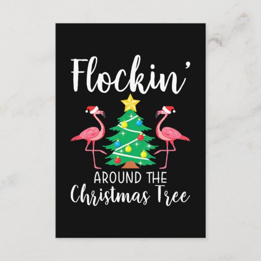 Flamingo | Flockin rund um den Weihnachtsbaum Flam Begleitkarte (Vorderseite)