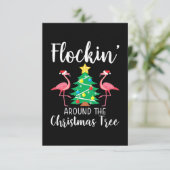 Flamingo | Flockin rund um den Weihnachtsbaum Flam Begleitkarte (Stehend Vorderseite)