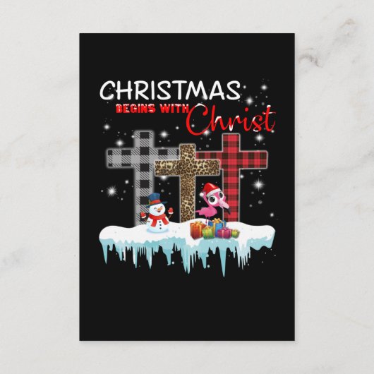 Flamingo | Flockin rund um den Weihnachtsbaum Flam Begleitkarte (Rückseite)