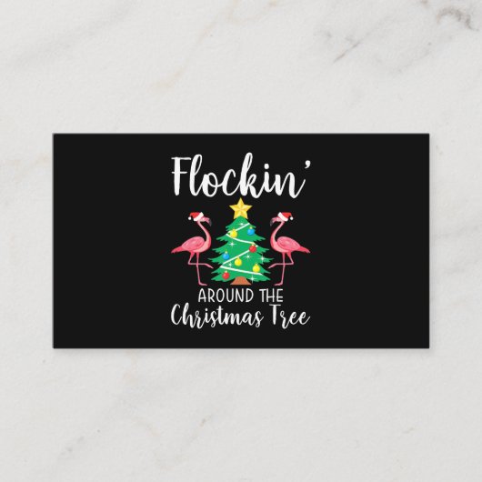 Flamingo | Flockin rund um den Weihnachtsbaum Flam Begleitkarte (Vorderseite)