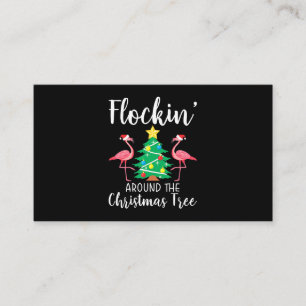 Flamingo  Flockin rund um den Weihnachtsbaum Flami Begleitkarte