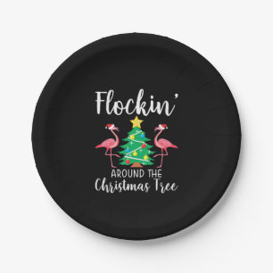 Flamingo  Flockin rund um den Weihnachtsbaum Flami Pappteller