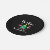Flamingo| Flockin rund um den Weihnachtsbaum Flami Pappteller (Schrägansicht)