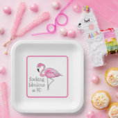 Flamingo Flocking Fabulous am 30-Grenze-Party Pappteller (Party)
