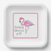 Flamingo Flocking Fabulous am 30-Grenze-Party Pappteller (Vorderseite)