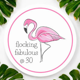 Flamingo Flocking Fabulous am 30-Grenze-Party Runder Pappuntersetzer