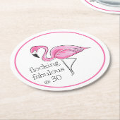 Flamingo Flocking Fabulous am 30-Grenze-Party Runder Pappuntersetzer (Angewinkelt)