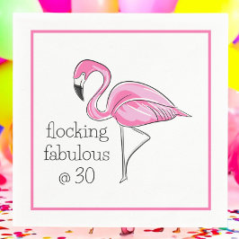 Flamingo Flocking Fabulous am 30-Grenze-Party Serviette