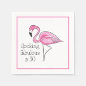 Flamingo Flocking Fabulous am 30-Grenze-Party Serviette (Vorderseite)